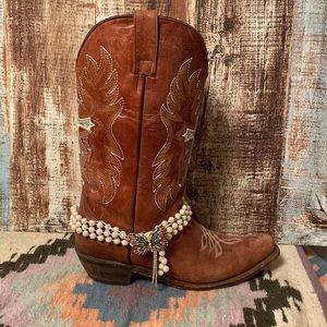 Handcrafted Single Butterfly & Bling Boot Bracelet
